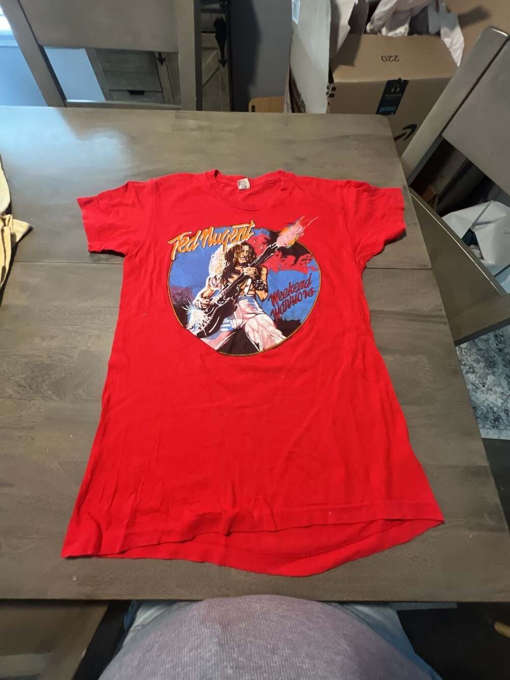 Hanes Ted Nugent Weekend Warriors T-Shirt Size M 38-40 Red Vintage Band Tee (fit